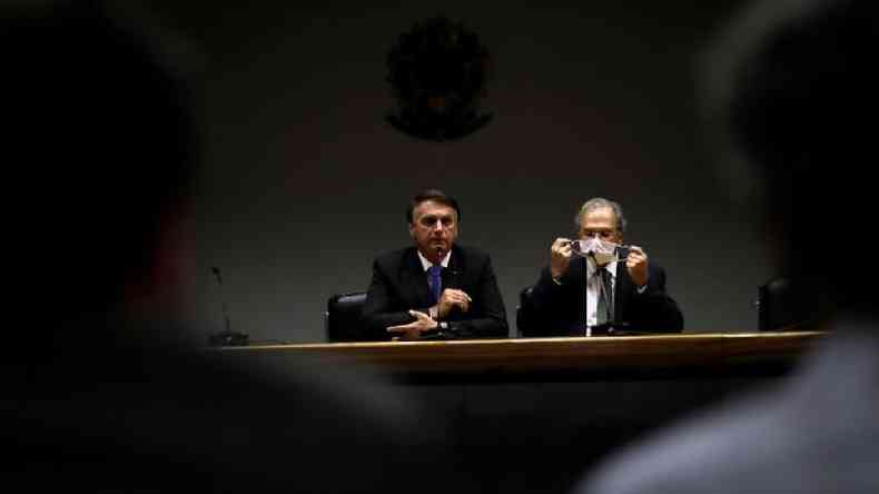 Bolsonaro e Guedes em entrevista coletiva na ltima sexta-feira (22/10)