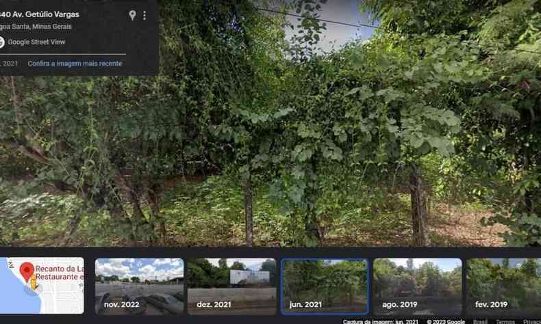 Reproduo do Google street view que mostra o desmatamento no local do empreendimento