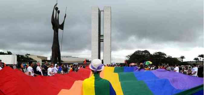 ltima marcha contra a homofobia na Esplanada dos Ministrios reuniu milhares de participantes (foto: Gustavo Moreno/CB/D.A Press)