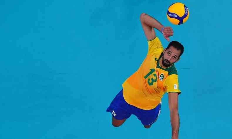 Maurcio Souza, da Seleo Brasileira de Vlei, nos Jogos de Tquio