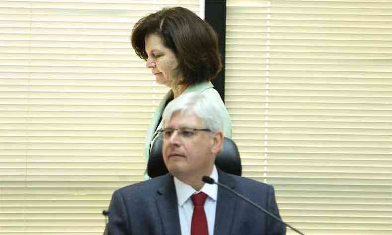 Raquel Dodge e Rodrigo Janot durante recente reunio, em julho, do Conselho Superior do Ministrio Pblico Federal(foto: Marcelo Camargo/Agncia Brasil)