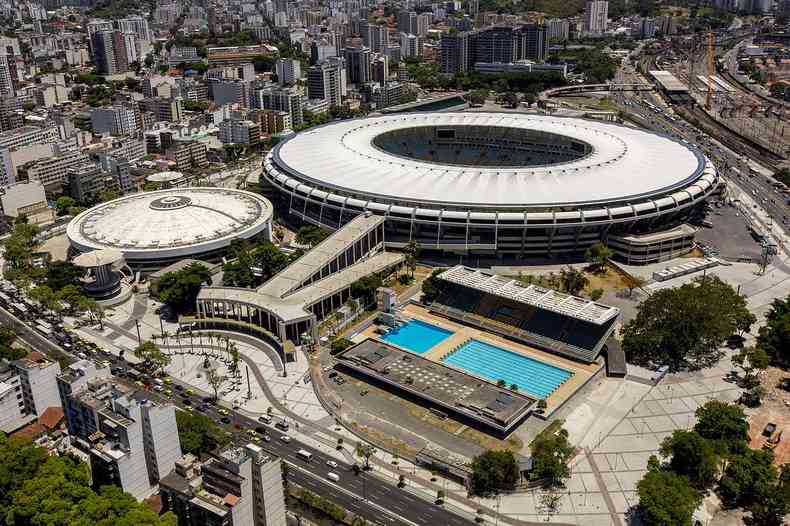 Vista area do Maracan, palco da final da Libertadores de 2023