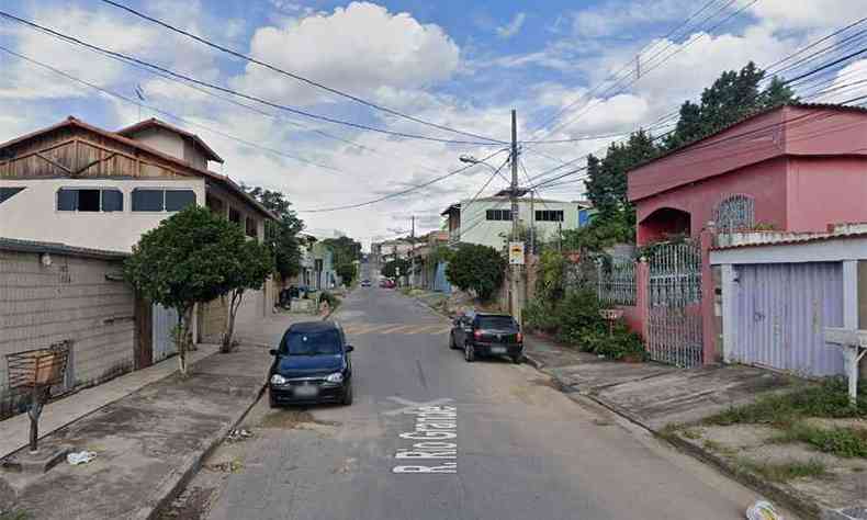 Rua onde o crime ocorreu, no Bairro Nossa Senhora de Ftima(foto: Reproduo da internet/Google Maps)