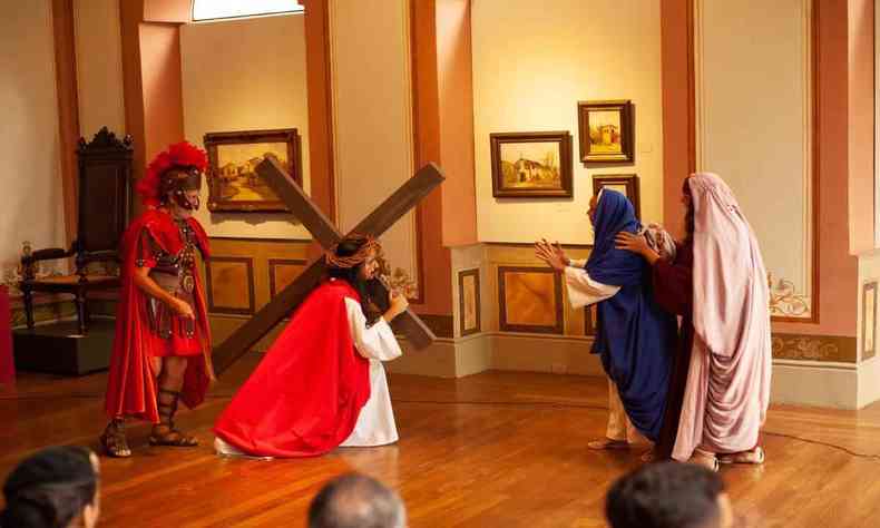 Representao da Paixo de Cristo encenada no lanamento das iniciativas 