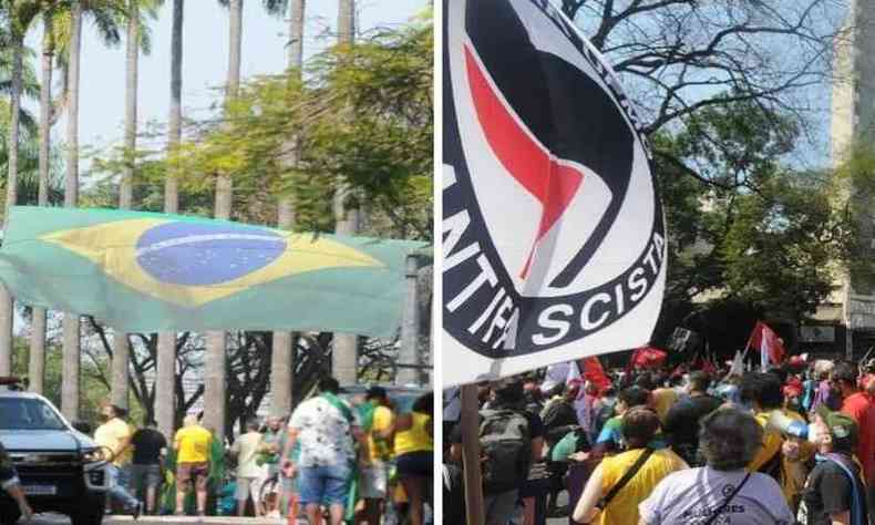 BH foi palco de protestos antagnicos neste 7 de Setembro