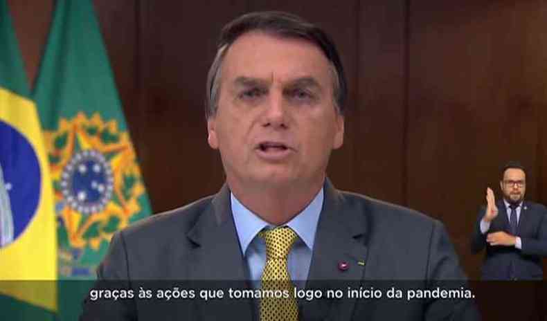 Afirmao de Bolsonaro de que trabalhou por vacinas desde o comeo da pandemia  falsa(foto: Reproduo)