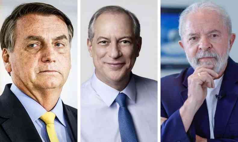 Montagem: Bolsonaro, Ciro e Lula