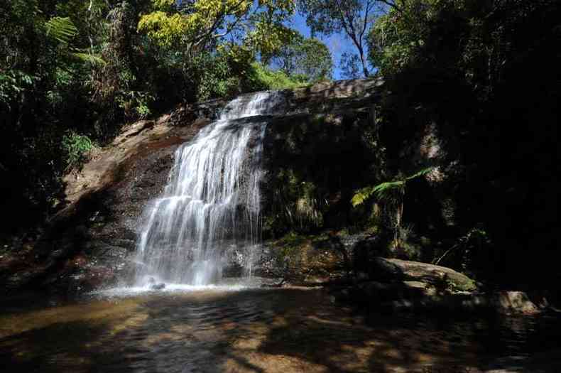 Cachoeira dos Namorados, um dos principais destinos tursticos do distrito(foto: Leandro Couri/EM/D.A Press)