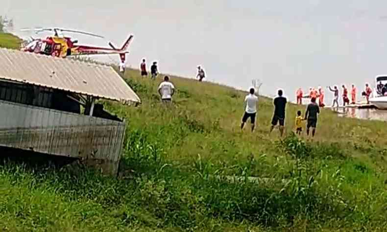 Helicptero do Corpo de Bombeiros foi acionado para o resgate(foto: CBMMG/divulgao)