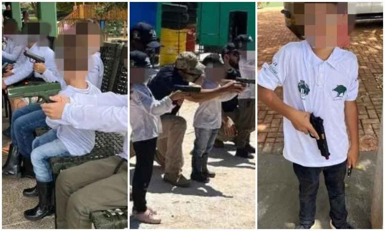 Imagens de crianas durante uma aula de tiro desportivo, que aconteceu em 1 de abril em Jata (GO), viralizaram nas redes sociais