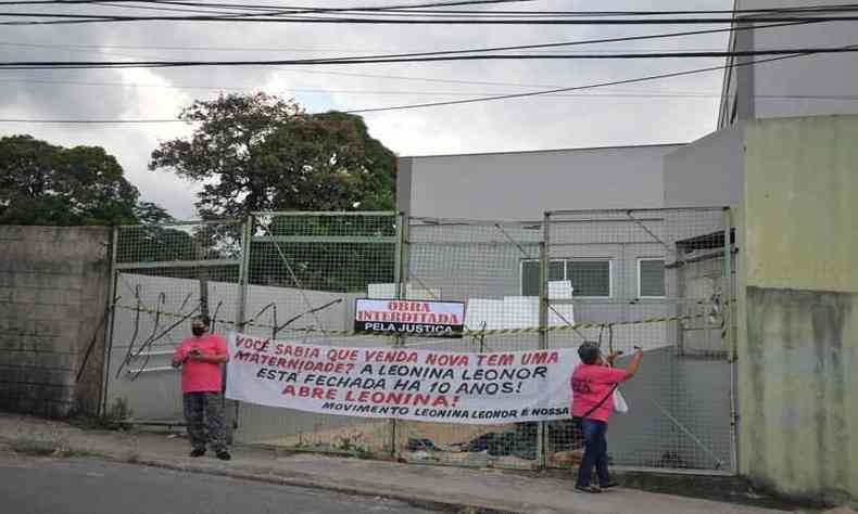 Mulheres protestam pela abertura da Maternidade Leonina Leonor Ribeiro, na Regio de Venda Nova 