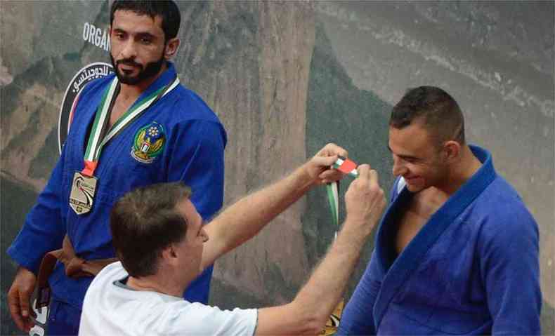 Bolsonaro entregou medalhas aos vencedores do Grand Slam de Jiu-Jtsu, na Barra da Tijuca, no Rio de Janeiro(foto: Tomaz Silva/Agncia Brasil)