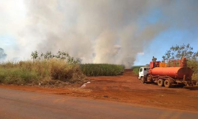 Além de militares do Corpo de Bombeiros, brigadistas de usinas locais atuaram no combate ao fogo(foto: Corpo de Bombeiros/Divulgação) Além de militares do Corpo de Bombeiros, brigadistas de usinas locais atuaram no combate ao fogo(foto: Corpo de Bombeiros/Divulgação)