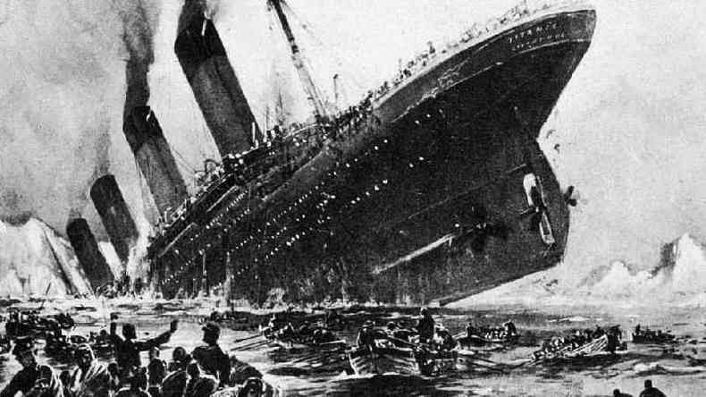 Reconstituio do naufrgio do Titanic, cujo telgrafo emitiu diversos avisos para outros navios