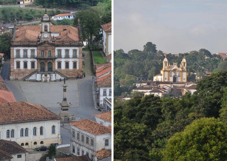 Museu da Inconfidência, em Ouro Preto ou Matriz de Santo Antônio em Tiradentes? Qual lugar é mais bonito(foto: Gladyston Rodrigues/EM e Beto Novaes/EM) Cidades históricas
