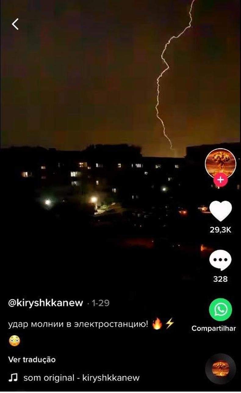 Captura de tela feita em 2 de março de 2022 de um vídeo publicado no TikTok ( . / ) Captura de tela feita em 2 de março de 2022 de um vídeo publicado no TikTok
