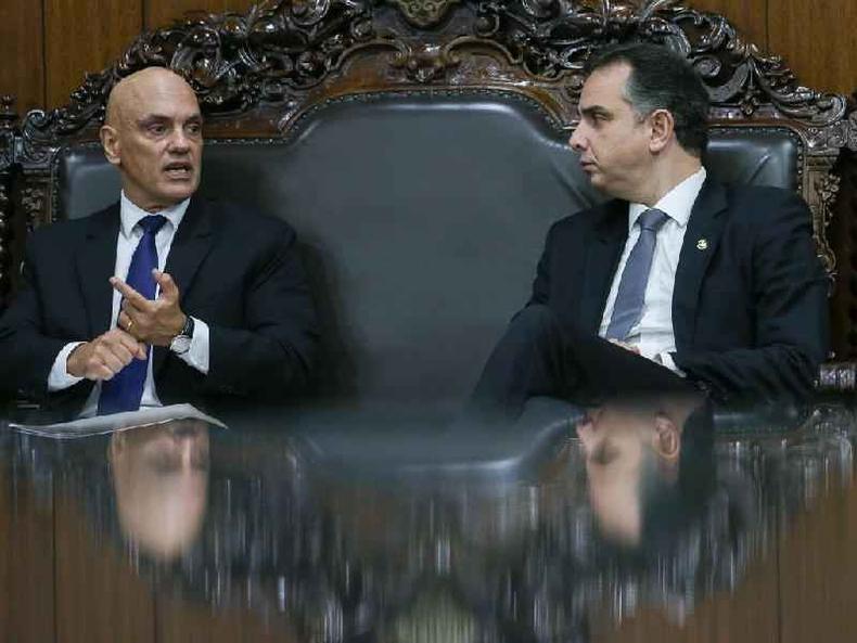 Alexandre de Moraes com Rodrigo Pacheco