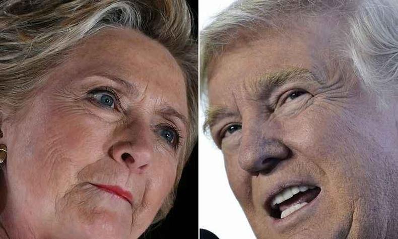 Nova pesquisa mostra a candidata � presid�ncia dos Estados Unidos, Hillary Clinton, quatro pontos � frente de seu rival, Donald Trump(foto: AFP / JEWEL SAMAD AND MANDEL NGAN )