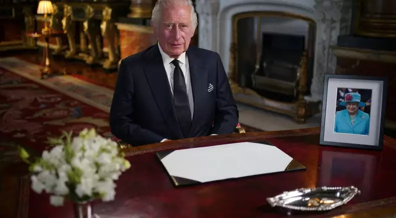 The picture shows King Charles
