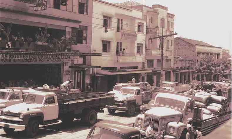 Vista da Rua Guaicurus em 1963(foto: Arquivo EM)