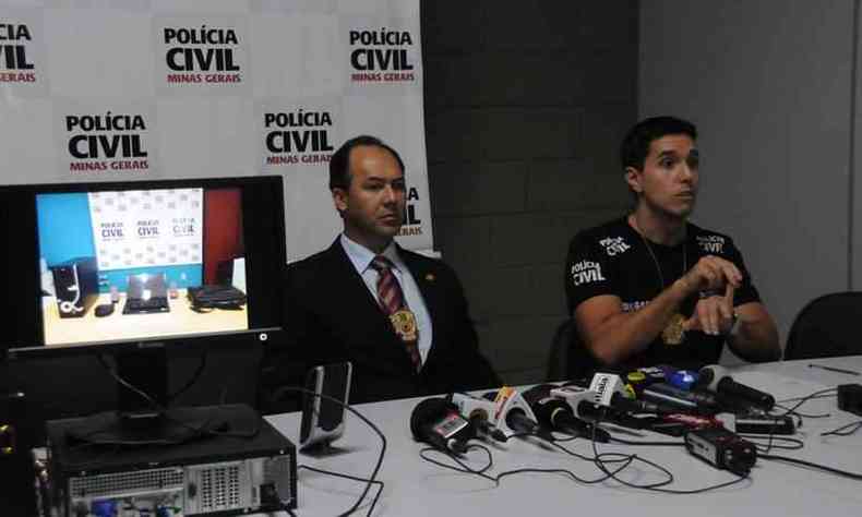 Delegados Carlos Capistrano (esquerda) e Matheus Cobucci, que avalia que esse tipo de crime est generalizado em Minas Gerais e tambm no Brasil(foto: Paulo Filgueiras/ EM/ D.A Press)