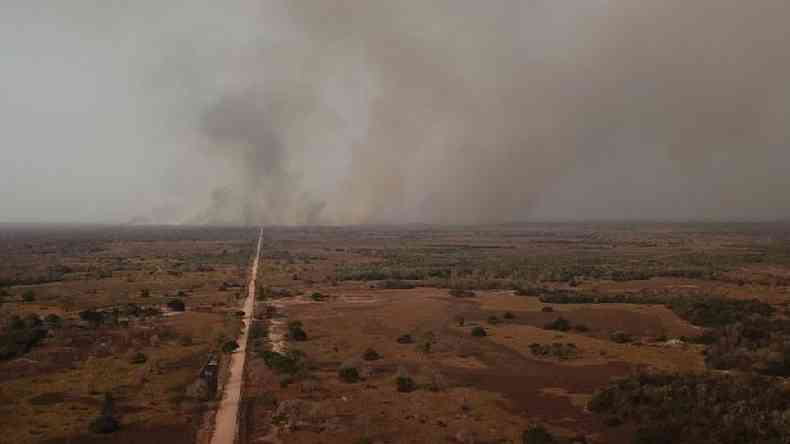 Incndio no Pantanal em foto de 2020; 