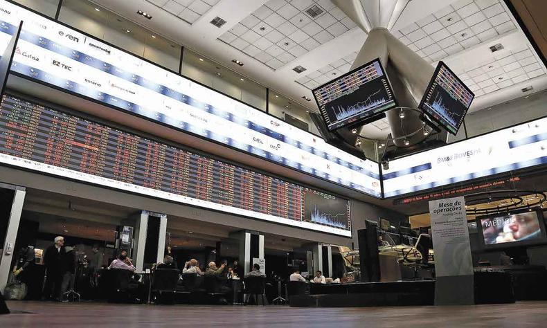 Interior da Bovespa(foto: Miguel Schincariol/AFP - 19/12/17) Interior da Bovespa