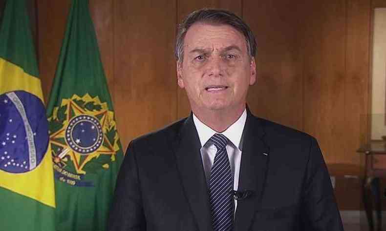 Presidente Jair Bolsonaro far um novo pronunciamento neste sbado (16)(foto: Print/ Vdeo)