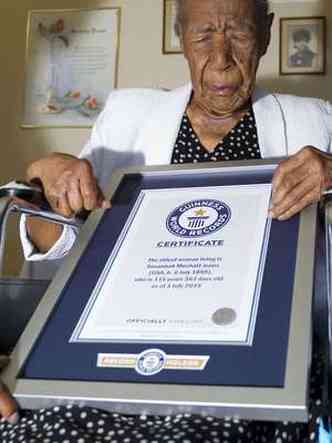 Susannah nasceu em 1899, a ltima norte-americana nascida no sculo 19 (foto: AFP PHOTO / HANDOUT / GUINNESS WORLD RECORDS / PHILIP ROBERTSON)