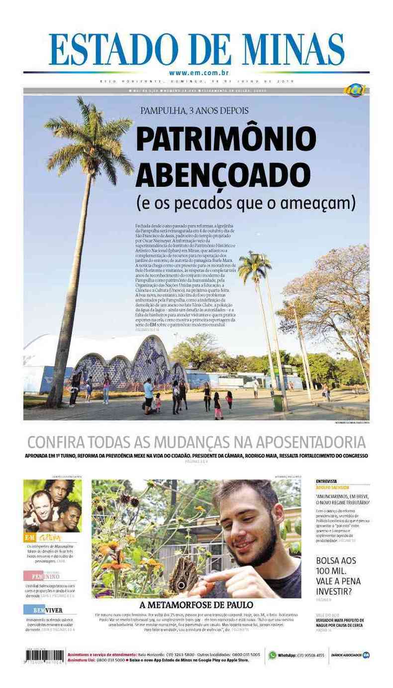 Confira a Capa do Jornal Estado de Minas do dia 14/07/2019(foto: Estado de Minas)