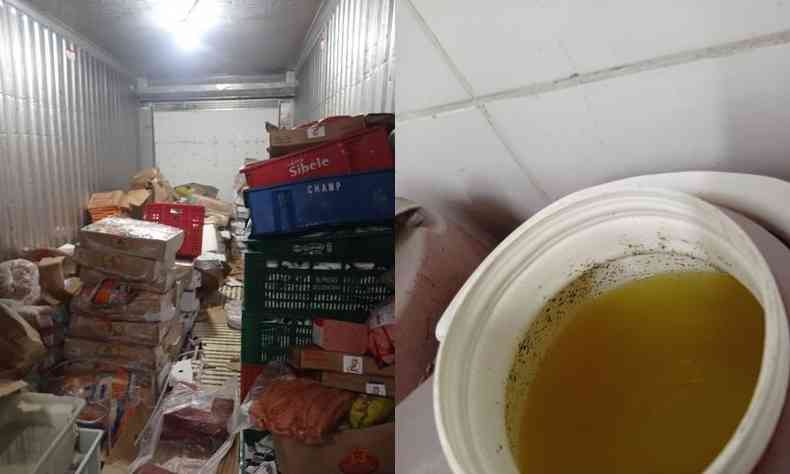 Produtos sendo guardados de forma indevida e falta de higiene para alimentação em presídios de MG