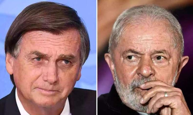 Fotomontagem com Bolsonaro e Lula lado a lado