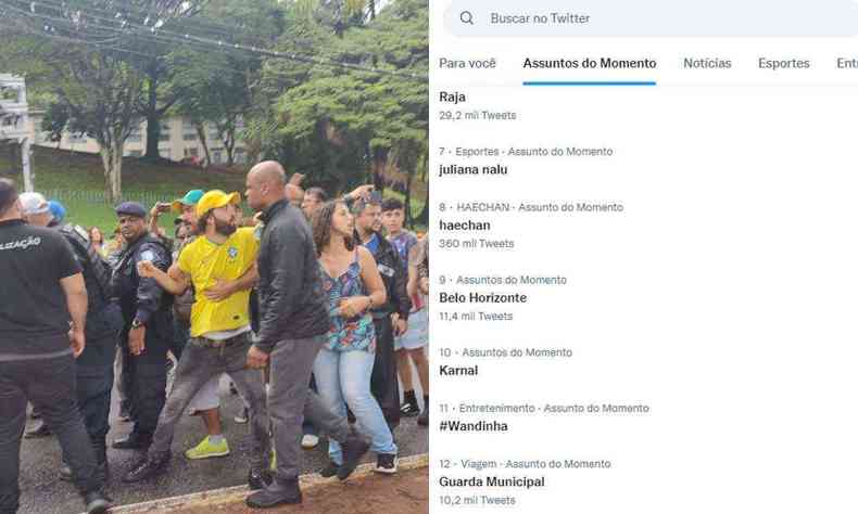 manifestantes bolsonaristas BH nos trending topics 