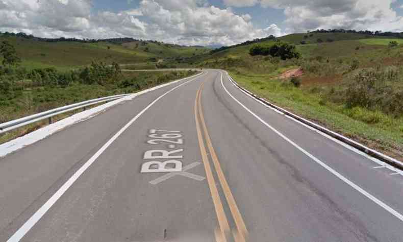 Trecho da BR-267 em Liberdade, na Regio Sul de Minas Gerais(foto: Reproduo/Google Street View)
