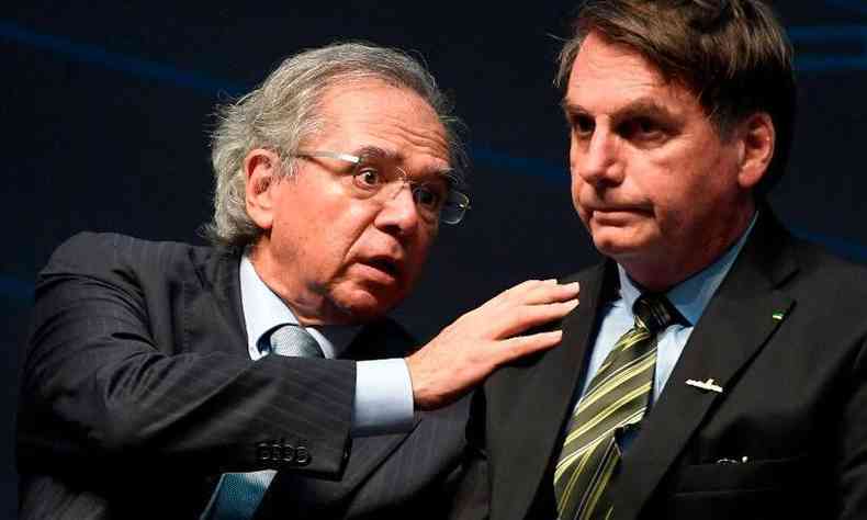 O ministro da Economia, Paulo Guedes, e o presidente Jair Bolsonaro(foto: Mauro Pimentel/AFP)