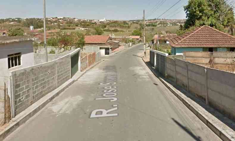 Local exato onde o crime aconteceu, em Bambu(foto: Reproduo/Google Street View)