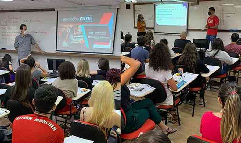 Imagem da sala de aula durante aplicao do Simulado Enem