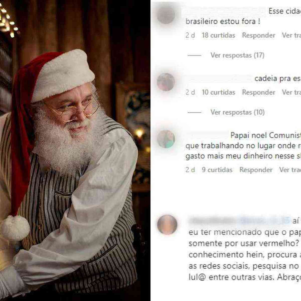 cartão de natal ho ho ho com papai noel, em roupas tradicionais e