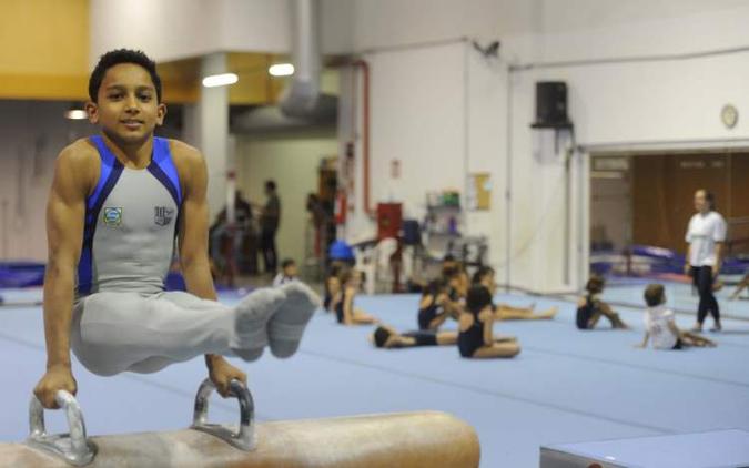 Lucas, de 13 anos, mantém uma rotina pesada de treinos (foto: Leandro Couri/EM/D.A Press) Lucas, de 13 anos, mantém uma rotina pesada de treinos (foto: Leandro Couri/EM/D.A Press)