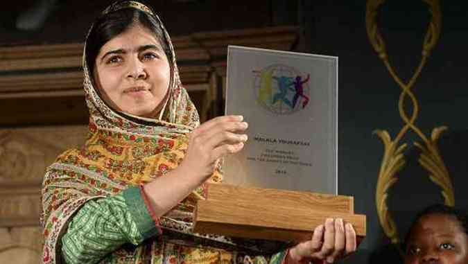 Paquistanesa recebeu, nessa tera-feira, o prmio Crianas do Mundo(foto: JONATHAN NACKSTRAND/AFP)