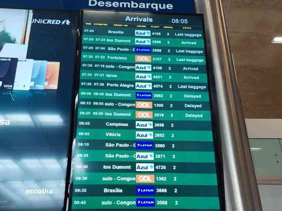 Greve dos aeronautas: Confins tem voos atrasados nesta quinta (22) - Gerais  - Estado de Minas