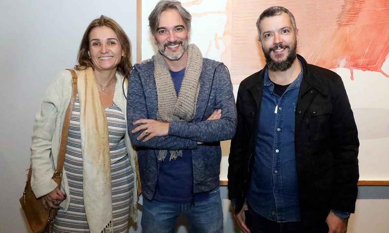 Cristina Schirmer, Gustavo Greco e Fred Fita na Grande Galeria do Palcio das Artes
