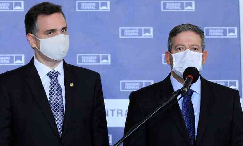 Rodrigo Pacheco e Arthur Lira citam urgncia pelo avao da doena e alta de bitos(foto: Luis Macedo/Cmara dos Deputados)