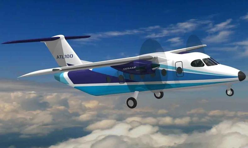 A Desaer já fechou contratos de venda de aeronaves que serão produzidas em Araxá (foto: Deaser/Divulgação) Avião no ar
