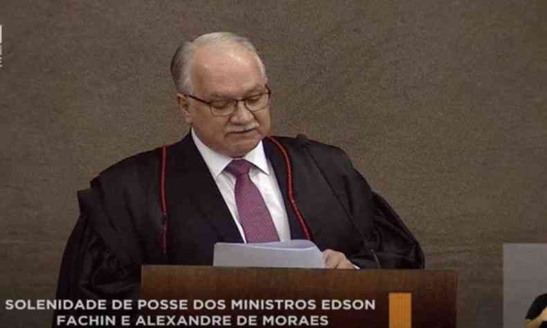 Ministro Luiz Edson Fachin, em cerimnia de posse do TSE 