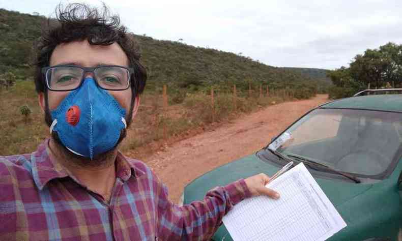 Na imagem o condutor ambiental Thomaz Dayrell que  um dos lderes do movimento(foto: Divulgao/Thomaz Dayrell)