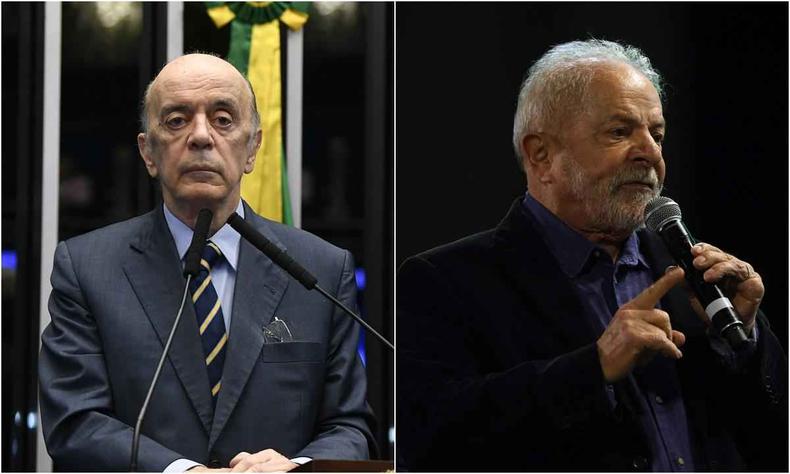 Montagem com Serra e Lula
