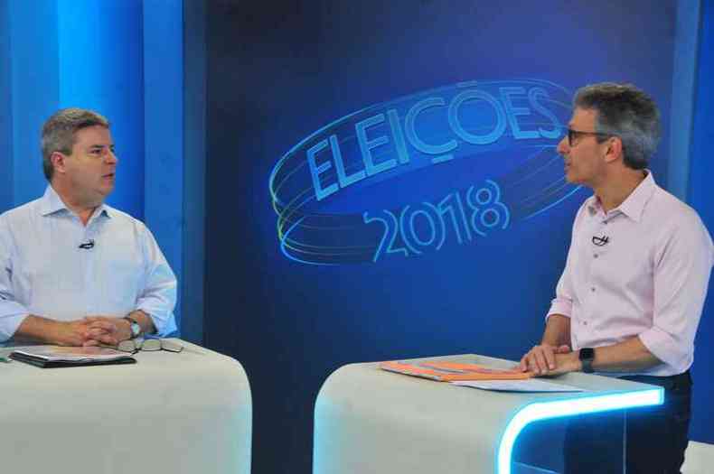 Antonio Anastasia e Romeu Zema participaram do ltimo debate antes do segundo turno(foto: Marcos Vieira/EM/D.A. Press)