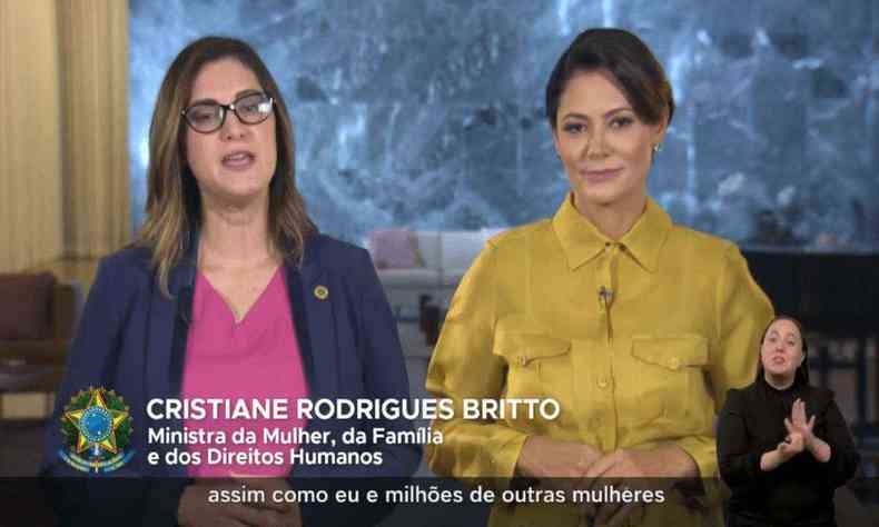 Michelle Bolsonaro e Cristiane Rodrigues Brito 