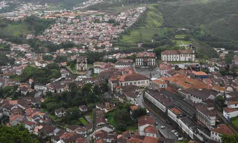 Imagem do alto de Ouro Preto em Minas Gerais